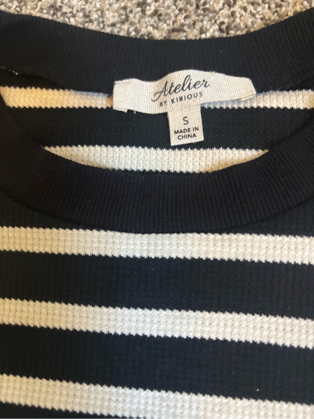 Black and White Striped Women's Top